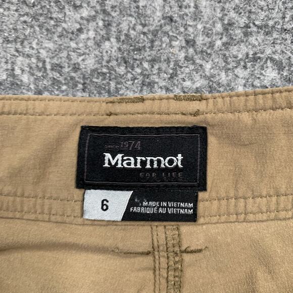 Marmot Pant Womens 6 Tan Convertible Roll Up Capri Stretch Outdoor Nylon Blend - Picture 6 of 15
